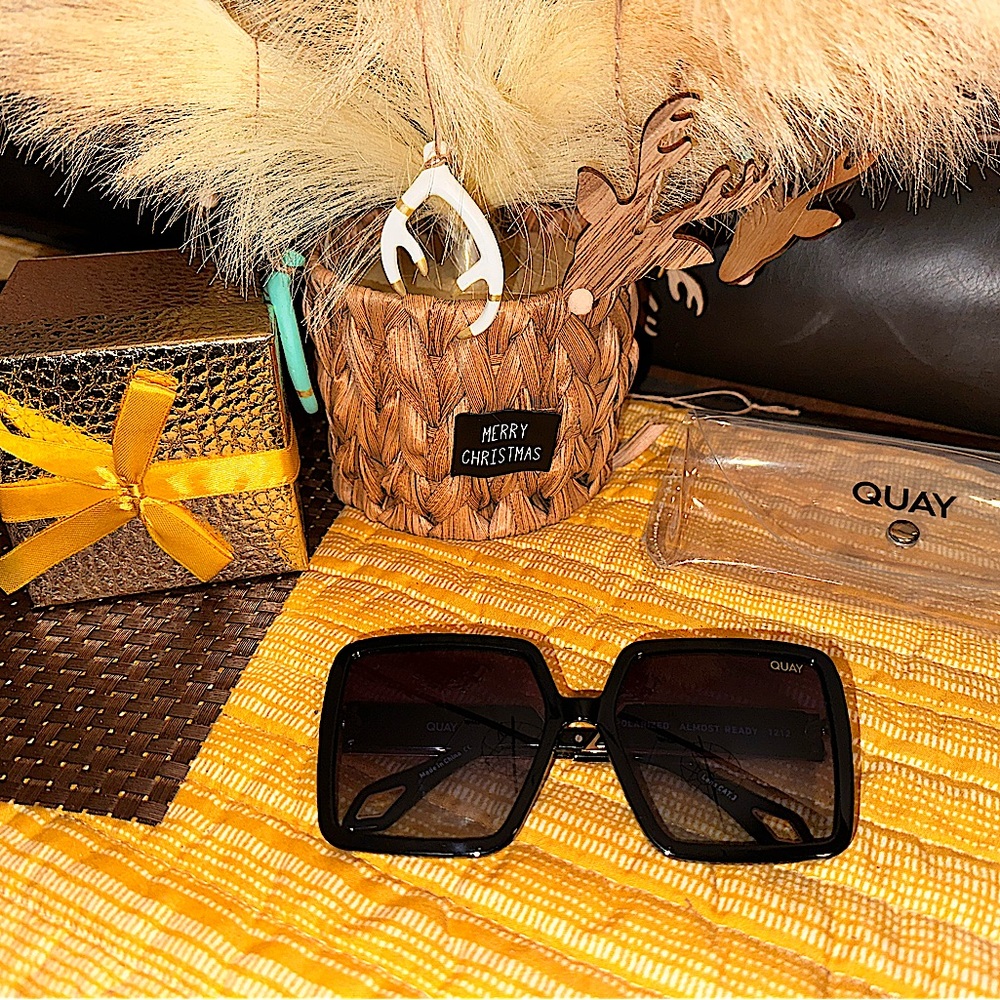Quay Australia Black Oversized Square Sunglasses- Almost Ready